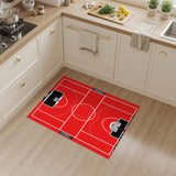 Red Basketball Court Red Area Rug