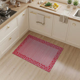 Pink Pink Leopard Border Area Rug