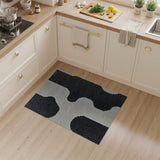 Black White Organic Abstract Area Rug