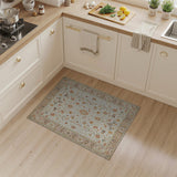 Ivory Beige and Neutral Ivory Traditional Persian Floral Area Rug
