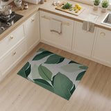 Lush Green Leaf Coastal Area Rug