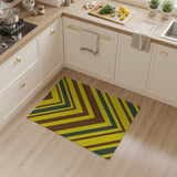 Bold Yellow Chevron Striped Area Rug