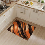 Brown and Tan Swirling Brown Abstract Area Rug
