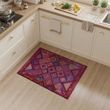 Vibrant Pink Purple Geometric Diamond Area Rug