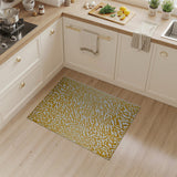 Abstract Gold Zebra Stripe Area Rug