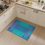 Purple Teal Geometric Dot Matrix Area Rug
