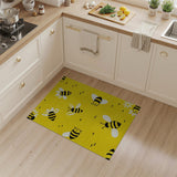 Playful Yellow Bees and Daisies Area Rug