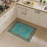 Teal Traditional Persian Medallion Rug