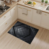 Black Geometric Hexagon Area Rug
