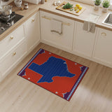 Texas Lone Star Blue Outline Red Southwestern Rug
