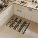 Brown and Tan Brown Tan Southwestern Geometric Area Rug
