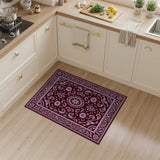 Opulent Maroon Floral Persian Medallion Rug