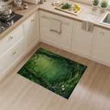 Sunlit Forest Glade Green Area Rug