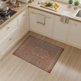 Orange Terracotta Lattice Geometric Area Rug