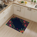 Vibrant Multi-Color Floral Border Rug