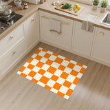 Geometric Modern Orange Checkered Geometric Area Rug