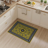 Vibrant Yellow Persian Star Medallion Rug