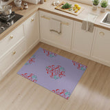 Purple Persian Floral Motif Area Rug