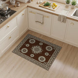 Brown Cream Traditional Persian Medallion Rug