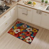 Vibrant Hibiscus Floral Area Rug