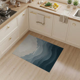 Layered Blue Mountain Abstract Area Rug