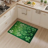 Green Emerald Shamrock Clover Area Rug