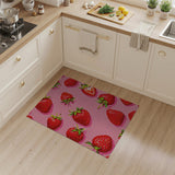 Fruit Pattern Strawberry Pink Fruit Pattern Area Rug