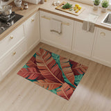 Vibrant Multi-Color Palm Leaf Area Rug