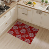 Snowflake Red Snowflake Geometric Area Rug