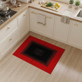 Bold Red Geometric Nested Frame Area Rug