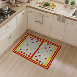 Red Yellow Go Board Geometric Area Rug