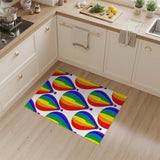 Rainbow Hot Air Balloon Washable Area Rug