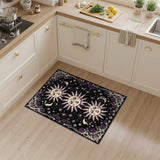 Purple Celestial Sun Moon Floral Area Rug