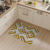 Golden Chevron Geometric Area Rug