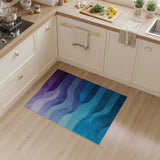 Purple to Teal Ombre Wave Area Rug