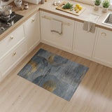 Gold Geometric Abstract Grey Area Rug