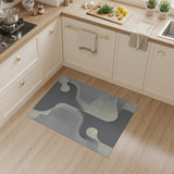 Abstract Organic Shapes Black White Area Rug