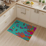 Playful Seahorse Fish Coral Ocean Area Rug
