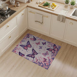 Whimsical Pink Butterfly Floral Rug