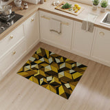 Modern Yellow Geometric Cube Area Rug