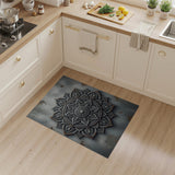 Grey Mandala Distressed Vintage Area Rug