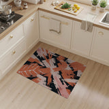 Bold Orange Leaf Splash Abstract Area Rug