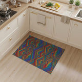 Multi-color and Patterns Rainbow Peaks Geometric Area Rug