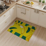 Vibrant Banana Fruit Pattern Yellow Area Rug