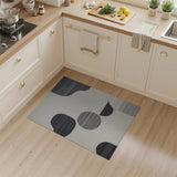 Abstract Grey Organic Shapes Beige Area Rug