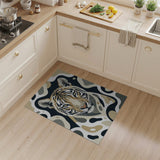 ODIKA Artistic Tiger Portrait Washable Area Rug - Modern Low Pile Non-Slip Decor