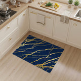 Navy Gold Abstract Swirl Area Rug