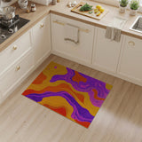 Abstract Area Multi-color and Patterns Vibrant Wavy Multi-Color Abstract Area Rug