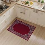 Crimson Persian Border Area Rug with Ornate Floral Frame