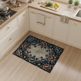 Vintage Navy Peony Floral Area Rug